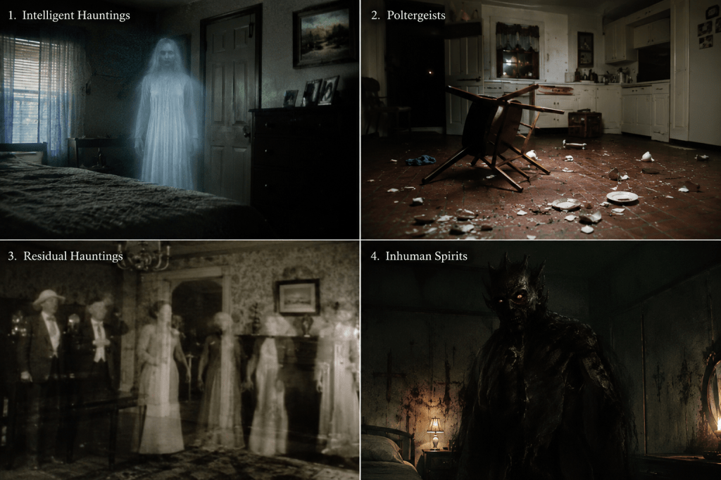 Four different types of hauntings.